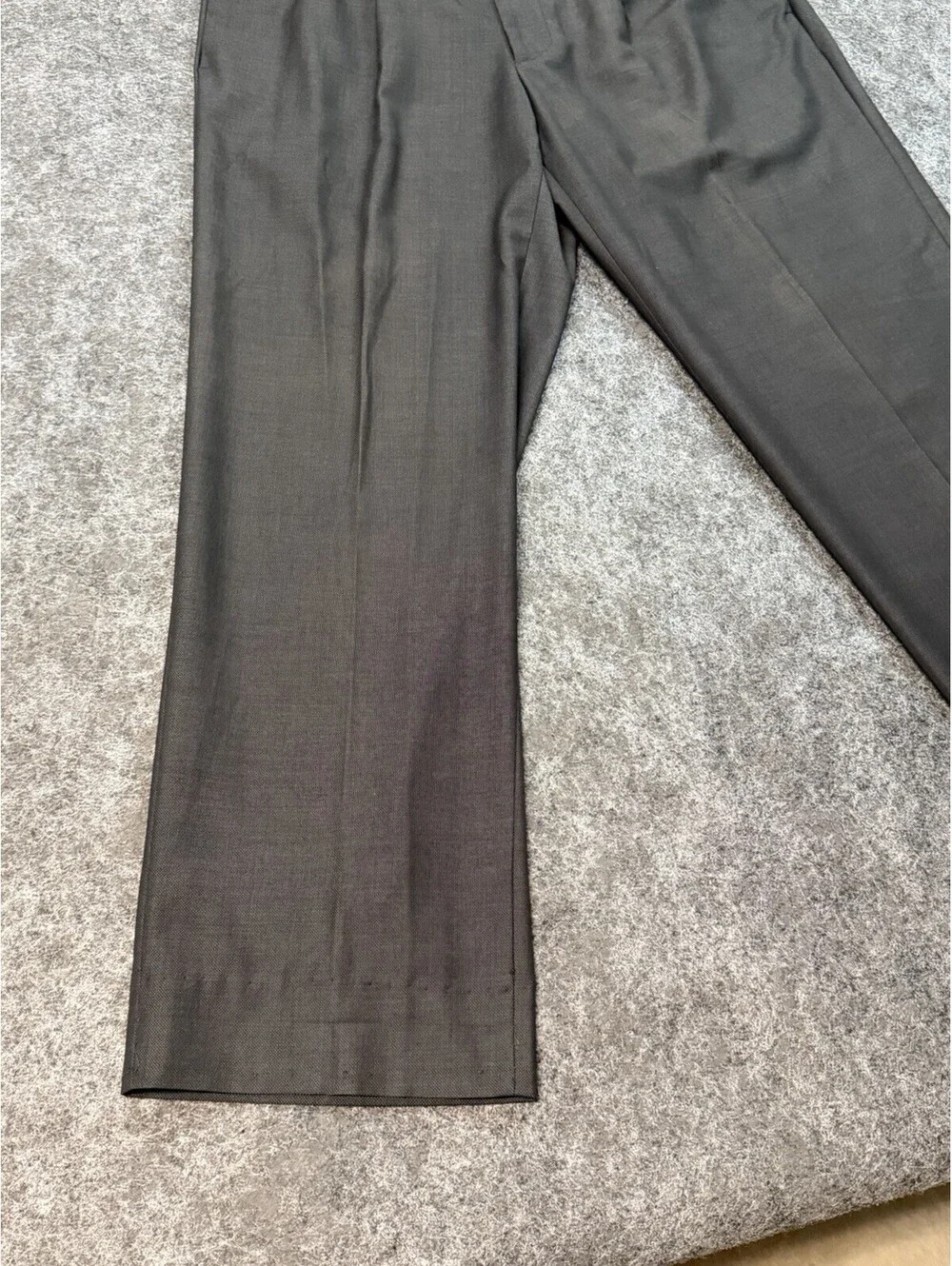 Perry Ellis America Mens Dress Pants Gray Pleated 32x30 Classic Fit
